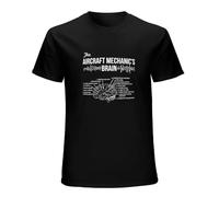Aircraft Mechanics Brain Men's T-Shirt Unisex Black Cotton Print tee Shirts 3XL