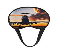 Aircraft Plane at Sunset - Antifaz para dormir con estampado de avión al atardecer, cubierta de ojos para dormir de lado, comodidad suave, perfecta para viajes, meditación