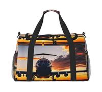 Aircraft Plane at Sunset - Bolsa de transporte para debajo del asiento, bolsa de viaje para gimnasio, bolsa de deporte, Negro -, Talla única