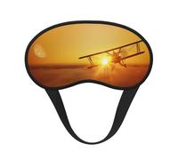 Aircraft Plane at Sunset - Máscara de ojos impresa con borde negro, con buen efecto de sombreado, es una opción ideal para viajes, meditación, etc