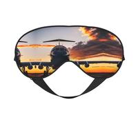 Aircraft Plane at Sunset - Máscara de ojos para máxima comodidad para dormir, ajustable, transpirable y elegante, perfecta para sensibilidad a la luz, insomnio