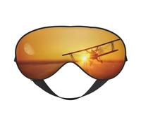 Aircraft Plane at Sunset - Máscara de seda para dormir, correa elástica, viaje y siesta, sombra de ojos suave para viajes, yoga y siesta