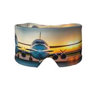 Aircraft Plane at Sunsets - Antifaz para dormir con estampado de aviones, bloquea la luz, suave y cómoda, con diadema de pasta ajustable