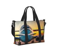 Aircraft Plane at Sunsets - Bolsa de mano de viaje portátil plegable para fin de semana, viajes, gimnasio, vacaciones