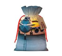 Aircraft Plane At Sunsets - Bolsas de regalo reutilizables con cordón, perfectas para vacaciones y fiestas