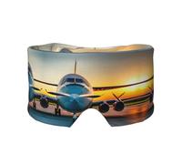 Aircraft Plane at Sunsets - Máscara para dormir para ojos y oídos, ajustable, para yoga, viajes, mantiene el calor y la sombra cómoda