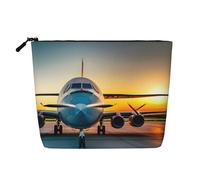 Aircraft Plane at Sunsets - Neceser de viaje versátil, perfecto para uso diario y viajes de negocios, Black, Talla única, Neceser