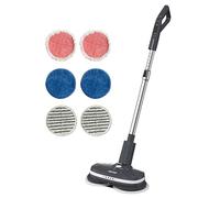 AirCraft PowerGlide, nuevo 2023, limpiador de suelos duros recargable inalámbrico, pulidora y paquete de fregado con 6 almohadillas (2 limpiadoras, mármol, vinilo