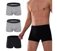 AIRCUTE Ropa interior lavable para incontinencia de absorción urinaria para hombres, calzoncillos tipo bóxer regulares con apertura frontal para fugas de vejiga (2.1 fl oz), paquete de 3 (2XL,