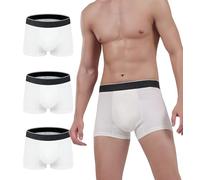 AIRCUTE Ropa interior lavable y absorbente para incontinencia urinaria para hombres, calzoncillos tipo bóxer regulares con apertura frontal para fugas de vejiga (2.1 fl oz), paquete de 3 (M,