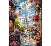 AIRDEA Torre Eiffel Diamond Painting, París Pintura Diamante Kit Manualidades Adultos, Diamond Painting Adultos Dibujos con Diamantes para la Decoración de la Pared del Hogar 30x40 cm