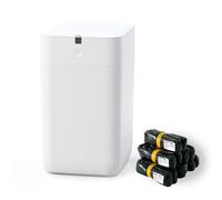 Airdeer Bote de basura automático, 4 galones, autosellante, sensor de movimiento, cubo sin contacto, para cocina, baño, dormitorio, oficina, 6 anillos de repuesto (A1)