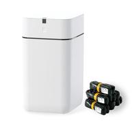Airdeer Bote de basura automático, 4 galones, autosellante y cambiante, sensor de movimiento, cubo de basura sin contacto con tapa para cocina, baño, dormitorio, 6 anillos de repuesto (A1, línea