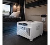 Aire Acondicionado 220V 3400 BTU, Climatizador Portátil 3 En 1 Con Frío, Deshumidificador Y Ventilador, Mando a Distancia, Temporizador 1-12h, Para Autocaravana, Camión Y Habitación Pequeña
