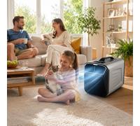 Aire Acondicionado Camping Portátil 5200 BTU, 12V/24V/220V, Enfriamiento Rápido, 3 Velocidades, Temporizador 24h, Aire Acondicionado Caravana para Tienda, Coche, Camión, Camper y Casa Grey-220V