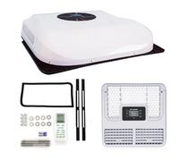 Aire Acondicionado Coche Ultra-Delgado Techo Del Coche Aire Acondicionado Con Control Remoto Y Ventilador De 7 Aspas Rejilla De Salida De Aire Ajustable 12 V/24 V(White,12v)