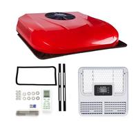 Aire Acondicionado Coche Ultra-Delgado Techo Del Coche Aire Acondicionado Con Control Remoto Y Ventilador De 7 Aspas Rejilla De Salida De Aire Ajustable 12 V/24 V(Red,12v)