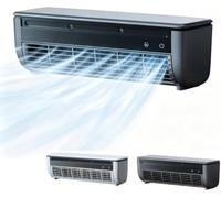 Aire acondicionado compacto sin conductos con control remoto, sistema de refrigeración de pared de 3 velocidades para habitaciones pequeñas, perfecto para uso doméstico y de oficina (negro)
