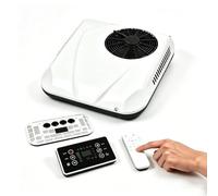 Aire acondicionado de 12 V, unidad de CA de techo de perfil bajo con bomba de calor, refrigeración de 2600 W, silencioso, 50 dB, control remoto para camión, furgoneta, remolque, cámper