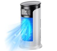 Aire acondicionado de la habitación portátil, 9.5 ventilador de torre sin cucharadas de 9.5 con 6 velocidades, 6h temporizador y 300 ml de tanque de agua de neblina para la oficina, baño, enfriamie