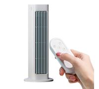 Aire Acondicionado de Montaje en la Pared con Control Remoto y Ventilador Torre con 3 Velocidades Ajustables, Rejilla Recarregable USB para Uso Silencioso en Escritorio, Ideal para RV, Dormitorio