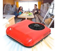 Aire acondicionado de techo de 12 V 24 V CC, sistema de refrigeración y calefacción ultra silencioso con control remoto y pantalla de temperatura, enfriamiento rápido para vehículo, tamaño 22.8 x 10.6