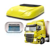 Aire acondicionado de techo para autocaravanas, 12 V/24 V, nueva actualización con pantalla de temperatura, 2000 W de potencia de refrigeración, 350 m³/h, flujo de aire de 360°,12VYellow-A