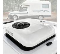 Aire acondicionado de techo para RV 12V/24V, unidad de enfriamiento DC de perfil bajo universal de 2200W para camión, camper, autocaravana, remolque, barco, caravana - operación ultrasilenc white 24V
