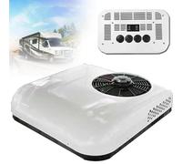 Aire Acondicionado deRV, Aire Acondicionado Superior para Vehículo, 12V/24V DC, Compresor de Aire Acondicionado Móvil para Furgonetas, Todoterrenos, Camiones, Caravanas,White-24V