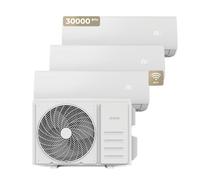 Aire Acondicionado EVVO CLIMA Multi 3x1 WiFi | Eficiencia A++, Sistema inverter, Bomba de Calor, Deshumidificador, Control Remoto, Color Blanco, 9000 + 9000 + 12000 BTU