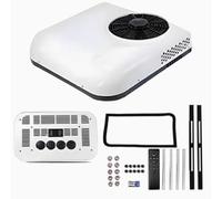 Aire Acondicionado for Camper Con Control Remoto Y Panel De Control Aire Acondicionado 12v/24v Salida De Aire Giratoria De 4 Orificios Compresor De Espiral(White,12v)