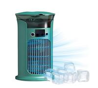 Aire acondicionado móvil Mini aire acondicionado 2025 nuevo - Tanque de agua de 800 ml, enfriador evaporativo, aire acondicionado pequeño portátil sin manguera de escape (verde)