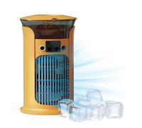 Aire acondicionado móvil Mini aire acondicionado 2025 nuevo - Tanque de agua de 800 ml enfriador evaporativo, aire acondicionado pequeño portátil sin manguera de escape (amarillo)