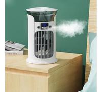 Aire acondicionado móvil portátil, ventilador de enfriamiento de funcionamiento silencioso, con función de nebulización y velocidades de viento ajustables, suministro de aire de gran angular de 180 °