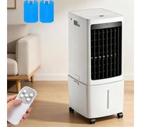 Aire acondicionado multifuncional, enfriador de aire evaporativo con tanque de agua de 12 L, unidad de CA portátil, enfriador de pantano con temporizador de 7.5 horas y control remoto, aire