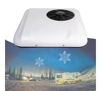 Aire Acondicionado para Autocaravana 12/24V, Unidad de Techo para Autocaravana Delgada, Unidad de CA CC Silenciosa para Campista, para Furgoneta, Camión, Remolque, Quinta Rueda,White-12V