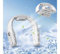 Aire acondicionado para el cuello, ventilador de cuello recargable, placa de refrigeración de metal, enfriador de CA, ventiladores de cuello plegables portátiles que soplan aire frío, silencioso, sin