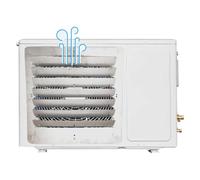 Aire acondicionado para exteriores, 50 x 50 cm, cubierta universal para unidades centrales de CA, protección directa contra el viento, eficiencia energética, diseño resistente a la intemperie