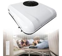 Aire Acondicionado para RV Techo, 12V/24V DC Estacionamiento Eléctrico, Unidad de Aire Acondicionado para Autocaravana, 12VDC Blanco