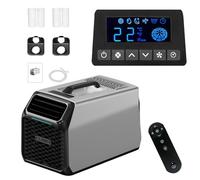 Aire acondicionado portátil 12V 24V 5000 BTU para camping y caravana, aire acondicionado portátil pequeño con compresor DC real, enfriamiento silencioso con deshumidificador y control remoto Gray