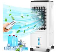 Aire acondicionado portátil, 2025 actualizado, aire acondicionado portátil 3 en 1 con control remoto, enfriamiento rápido, enfriador de aire evaporativo, 3 velocidades, temporizador 7H, aire