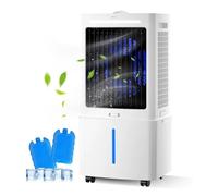 Aire acondicionado portátil 3 en 1 sin ventana con depósito extraíble de 25 L, enfriador evaporativo con humidificador, 3 velocidades, temporizador de 12 horas y oscilación de 90°, 8 neveras portátile