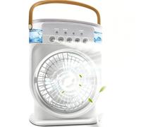 Aire Acondicionado Portátil 4 En 1 600 Ml 3 Velocidades, Boquilla Rociadora de 5 Orificios Ventilador 7 LED USB Mini Enfriador De Aire, Silencioso, Para Dormitorio, Oficina O Escritorio 20*8.5*27cm