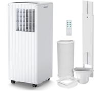 Aire Acondicionado Portátil 9000 BTU, 2,6 kw (con Mando a Distancia), 3 Modos, Refrigeración, Ventilador 2 Velocidades, Modo Deshumidificador, Bajo Consumo, Bajo Ruido, Temporizador, Cobertura 20M²