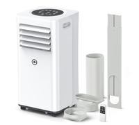 Aire Acondicionado Portátil 9000 BTU, 4 en 1: Refrigeración, Ventilador, Deshumidificador y Modo Sueño, Silencioso, con Mando, Temporizador 24h y Kit de Ventana, para Dormitorio, Oficina, Garaje, 25㎡