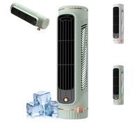 Aire acondicionado portátil con pulverizador de aire, ventilador de torre de carga USB de 3 velocidades, mini unidad de aire acondicionado inalámbrica sin ventanas para dormitorio, oficina, via green