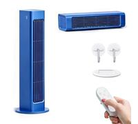 Aire Acondicionado Portátil Con Ventilador Sin Aspas, Enfriador De Aire Evaporativo Inalámbrico, 3 Velocidades Y Oscilación Automática; Ventilador De Escritorio Personal, Recargable(Blue)