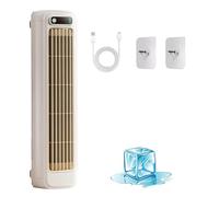 Aire Acondicionado Portátil Cooling Ace - Enfriador de Aire en Torre Sin Aspas Recargable por USB con 3 Velocidades Ajustables, Unidad de Aire Acondicionado Personal Silenciosa para Escritorio white