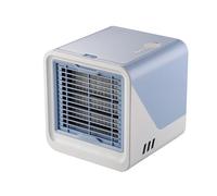 Aire Acondicionado Portátil de 3 Velocidades, Aire Acondicionado Sin Unidad Exterior con Salida de Aire a Prueba de Polvo, Ventilador de Enfriamiento para Dormitorio, Tanque de Agua de 500 ml(Blue)