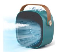 Aire acondicionado portátil de 5200 mAh, enfriador de aire personal recargable, mini aire acondicionado verde con 3 velocidades, ventilador de escritorio silencioso para el hogar, dormitorio, viajes